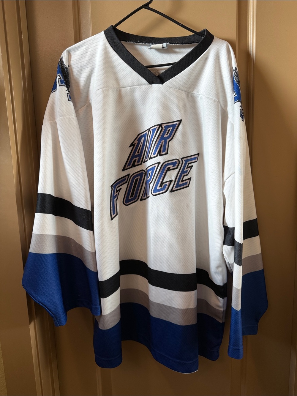Vintage Air Force White & Blue Hockey Jersey XXL